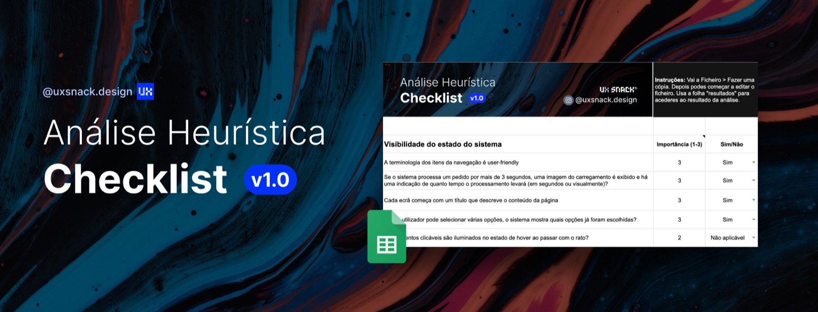 Capa do template gratuito de análise heurística